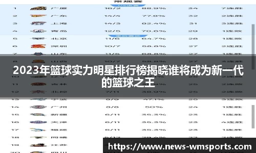 2023年篮球实力明星排行榜揭晓谁将成为新一代的篮球之王